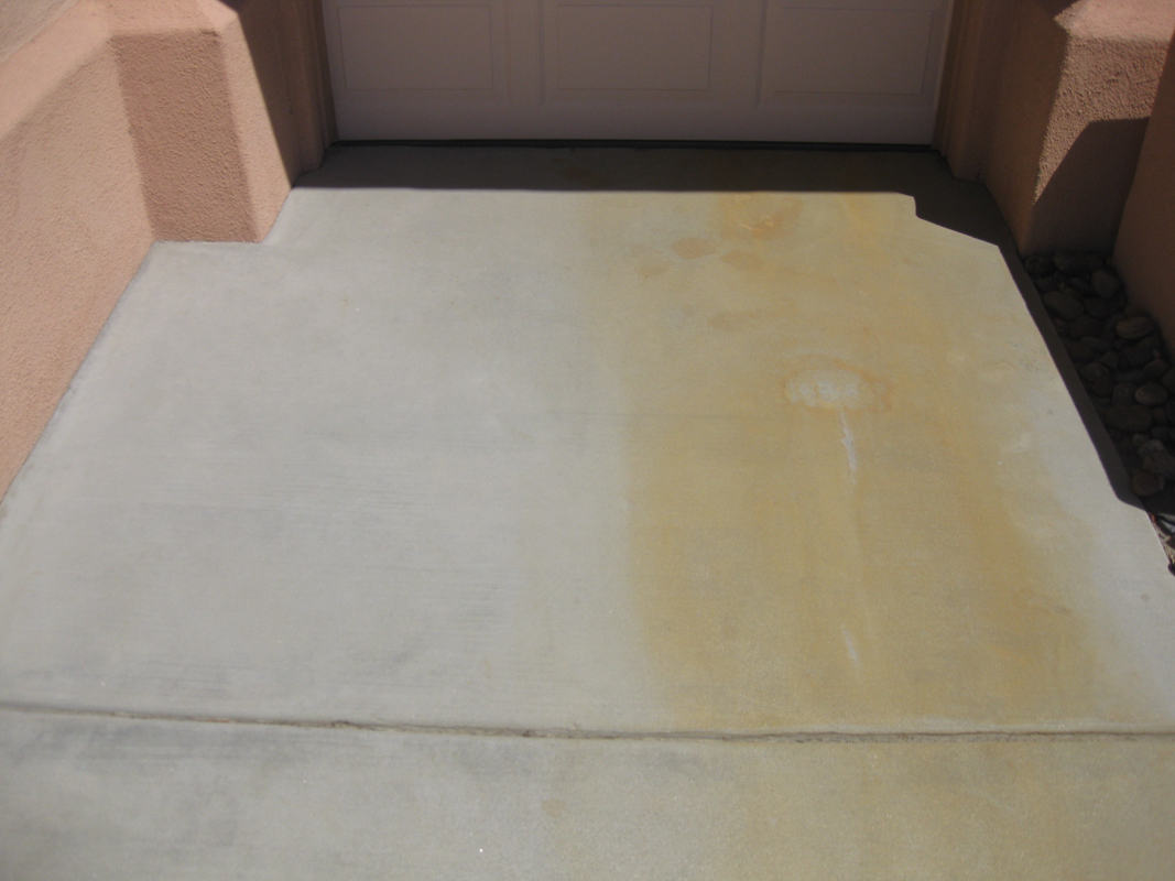 battery acid on concrete stain removal