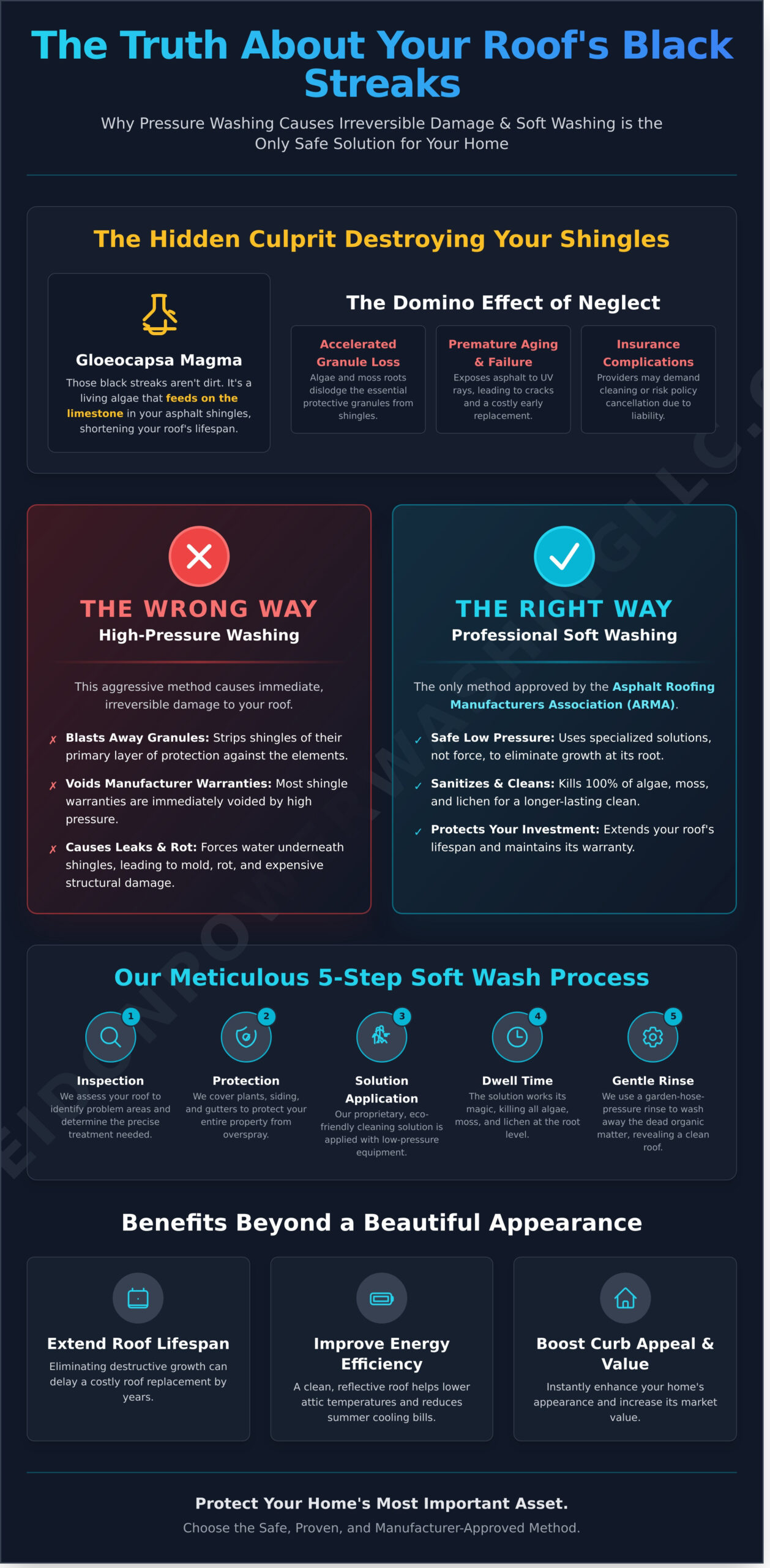 Expert Roof Soft Wash Service in Tyler, TX - Infographic