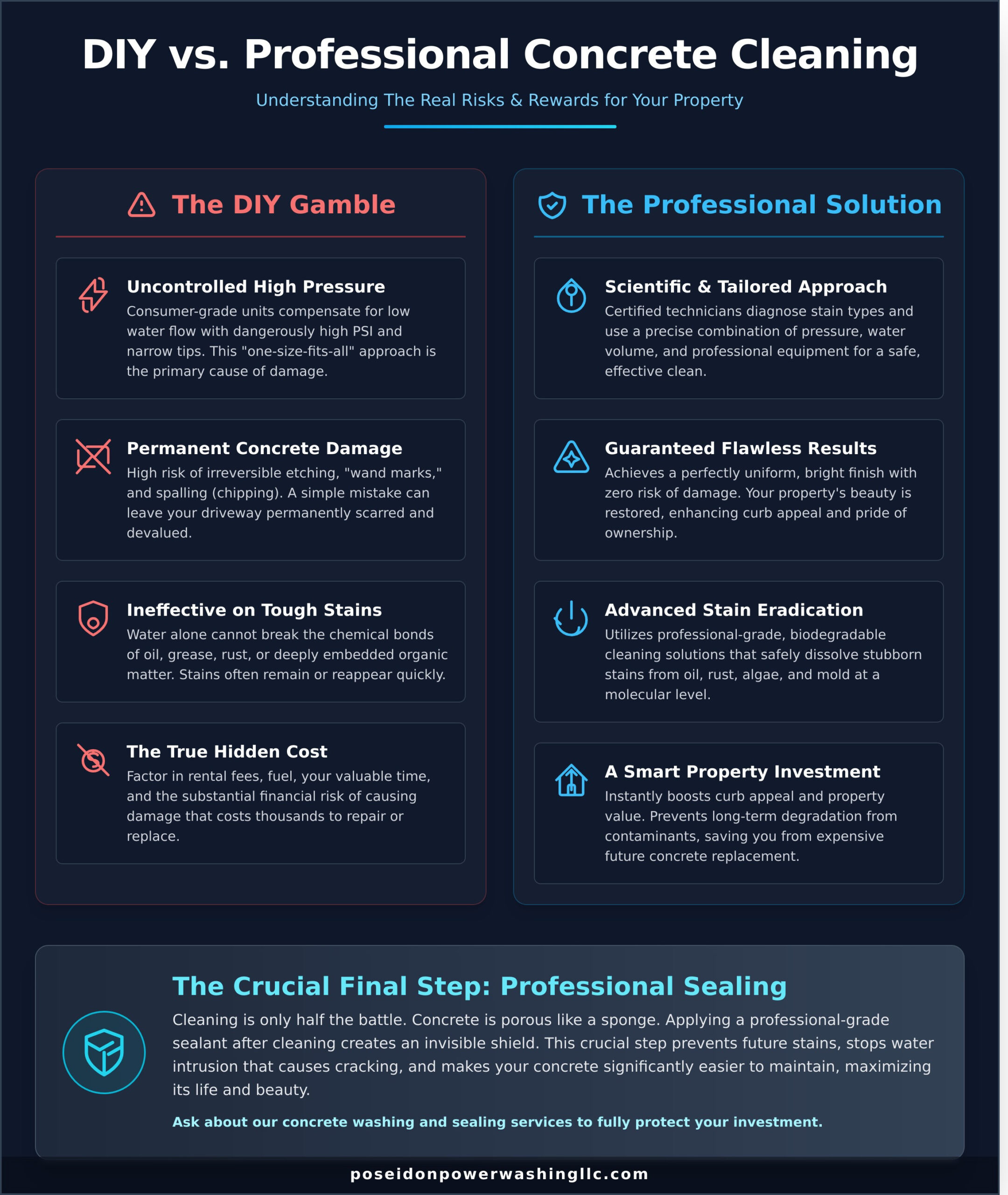 Professional Concrete Cleaning Near Me: A Guide to Restoring Your Driveway & Patio - Infographic