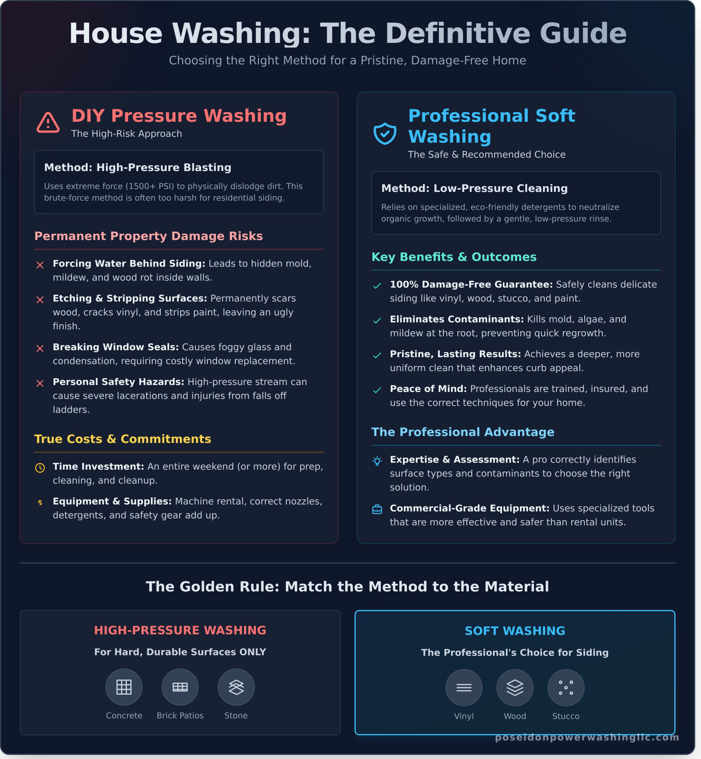 The Best House Pressure Washing Method: Pro Service vs. DIY - Infographic
