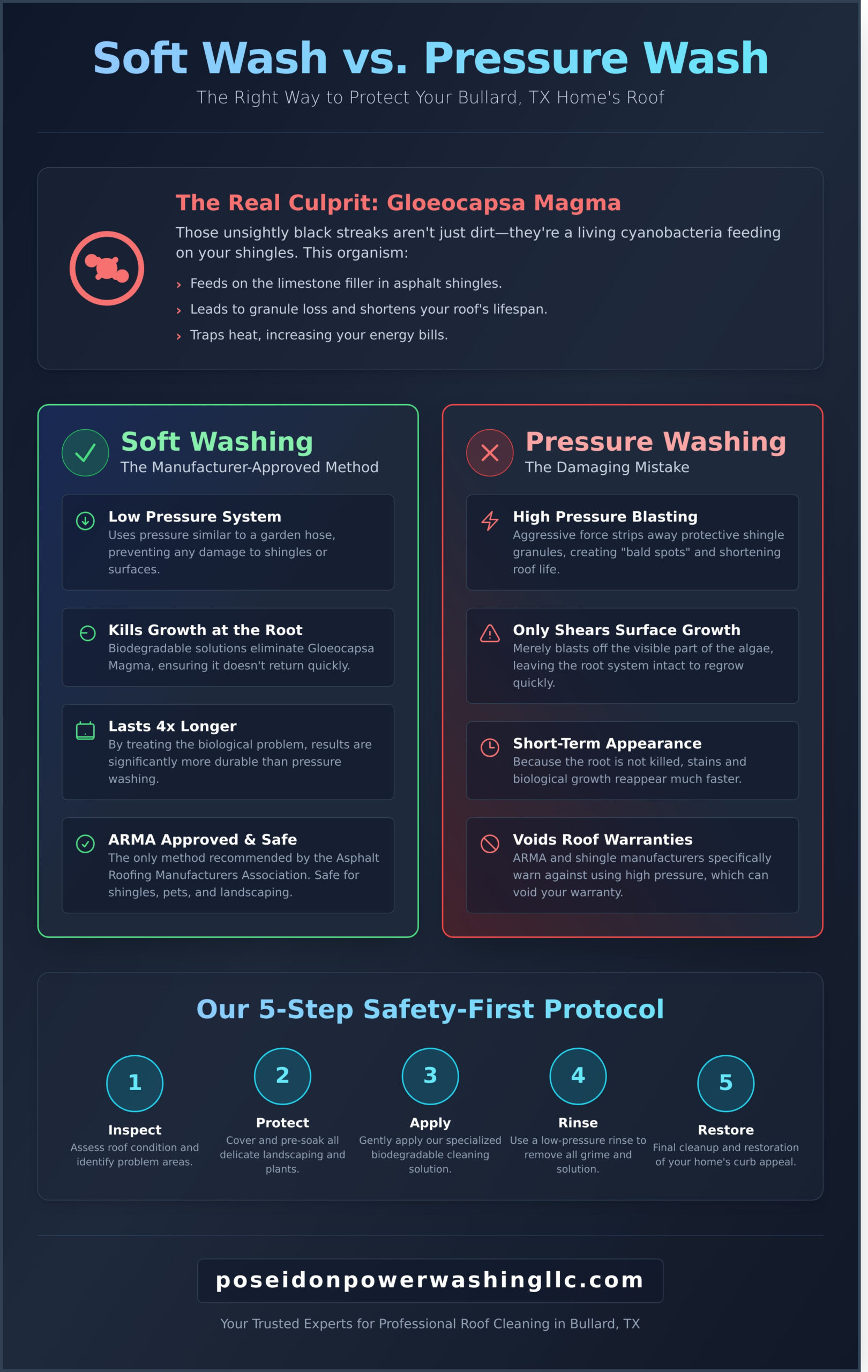 Professional Roof Cleaning in Bullard, TX: Protect Your Home Safely - Infographic