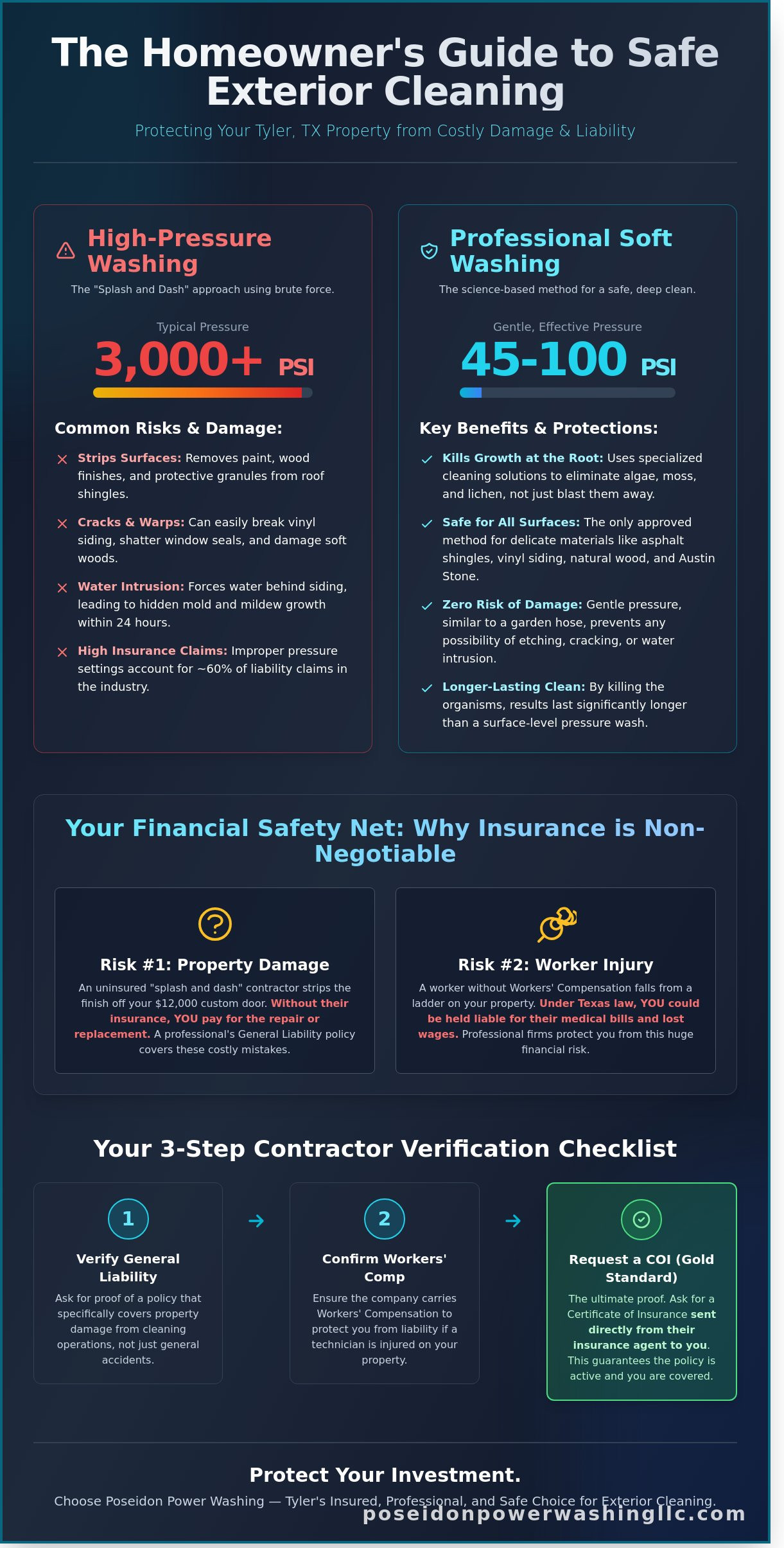 Insured Pressure Washing Company in Tyler: Why Professional Protection Matters - Infographic
