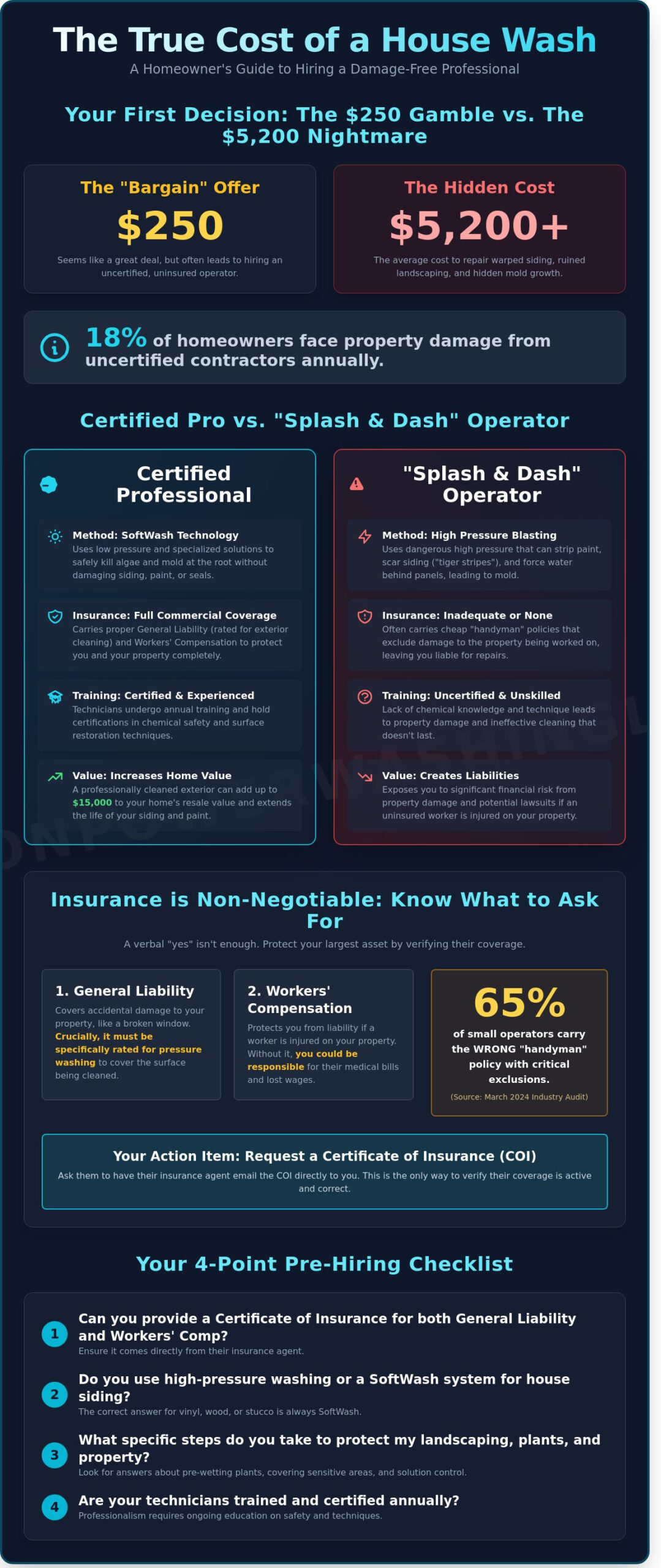 What to Ask Before Hiring a House Washer: The Ultimate Homeowner’s Checklist - Infographic