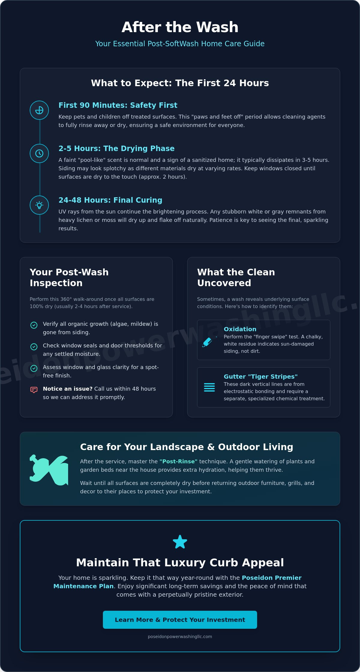 What to Do After Your House Is Washed: A Homeowner’s Post-Service Guide - Infographic